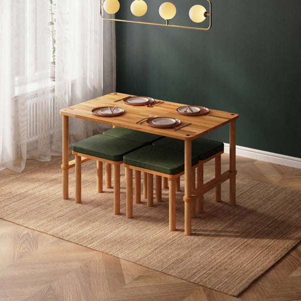 Reva Dining Table and Stool Set – 51" x 31" (130 x 78 cm)