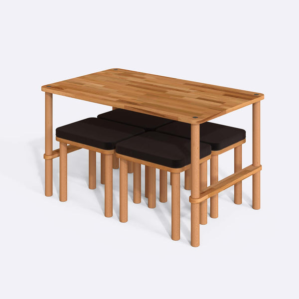 Reva Dining Table and Stool Set – 51" x 31" (130 x 78 cm)