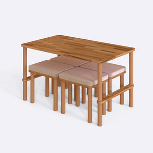 Reva Dining Table and Stool Set – 51" x 31" (130 x 78 cm)