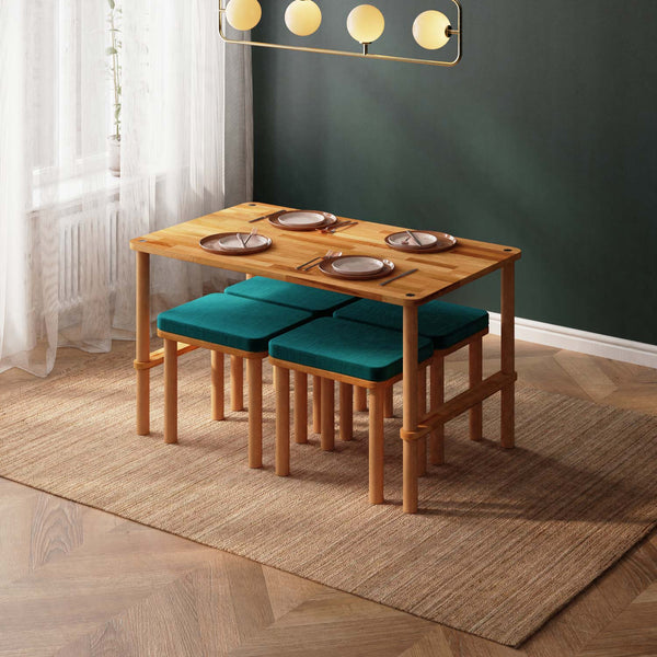 Reva Dining Table and Stool Set – 51" x 31" (130 x 78 cm)
