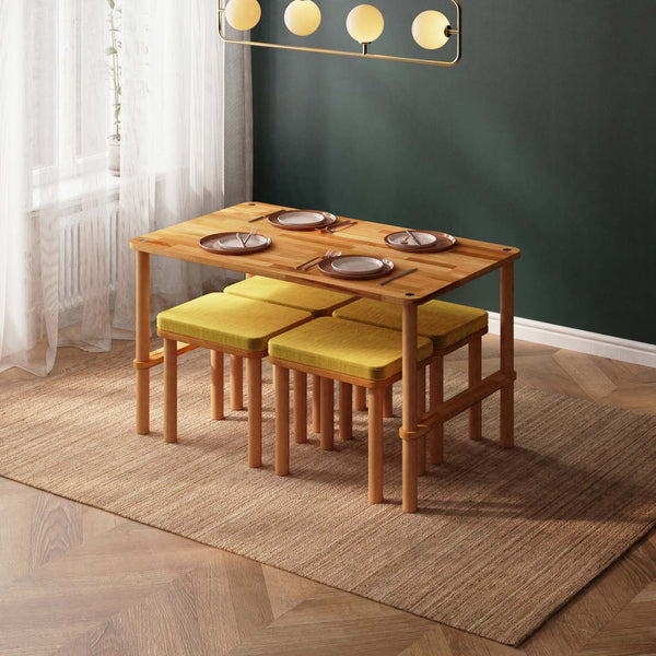 Reva Dining Table and Stool Set – 51" x 31" (130 x 78 cm)