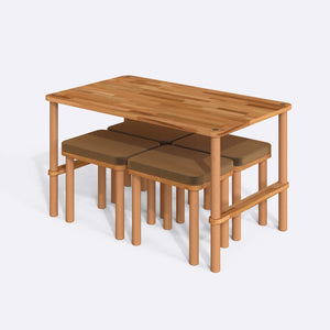 Reva Dining Table and Stool Set – 51" x 31" (130 x 78 cm)