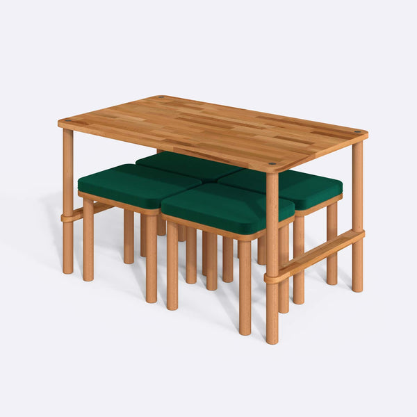 Reva Dining Table and Stool Set – 51" x 31" (130 x 78 cm)