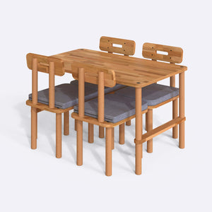Reva Dining Table and Chair Set – 51" x 31" (130 x 78 cm)