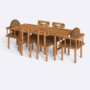 Lugh Dining Table and Chair Set – 75" x 31" (190 x 78 cm)