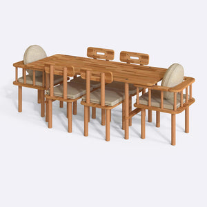 Lugh Dining Table and Chair Set – 75" x 31" (190 x 78 cm)