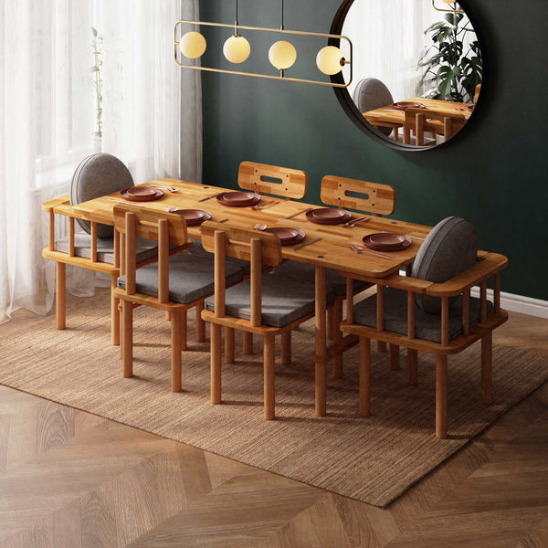 Lugh Dining Table and Chair Set – 75" x 31" (190 x 78 cm)