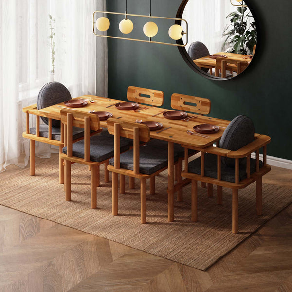 Lugh Dining Table and Chair Set – 75" x 31" (190 x 78 cm)