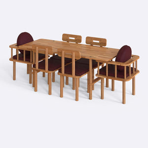 Lugh Dining Table and Chair Set – 75" x 31" (190 x 78 cm)