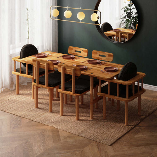 Lugh Dining Table and Chair Set – 75" x 31" (190 x 78 cm)