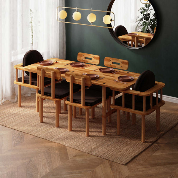 Lugh Dining Table and Chair Set – 75" x 31" (190 x 78 cm)