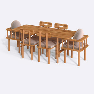 Lugh Dining Table and Chair Set – 75" x 31" (190 x 78 cm)