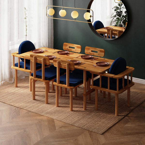 Lugh Dining Table and Chair Set – 75" x 31" (190 x 78 cm)