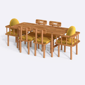 Lugh Dining Table and Chair Set – 75" x 31" (190 x 78 cm)