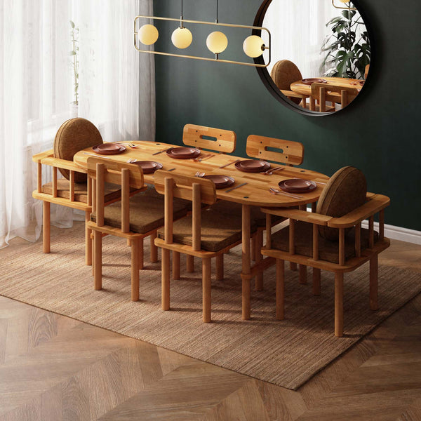 Agna Dining Table and Chair Set – 75" x 31" (190 x 78 cm)