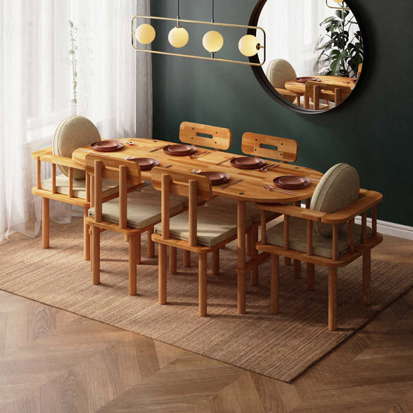 Agna Dining Table and Chair Set – 75" x 31" (190 x 78 cm)