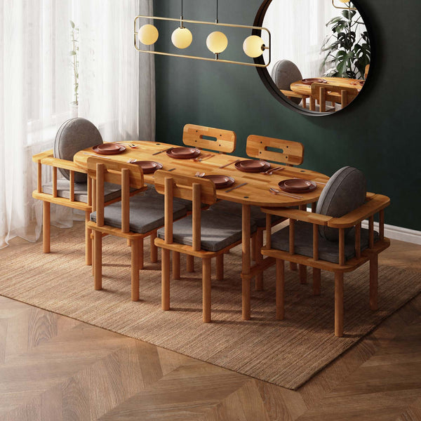 Agna Dining Table and Chair Set – 75" x 31" (190 x 78 cm)