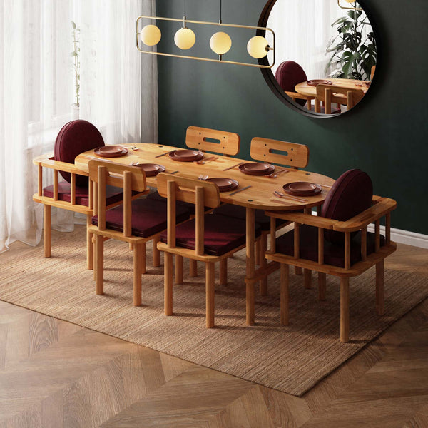 Agna Dining Table and Chair Set – 75" x 31" (190 x 78 cm)
