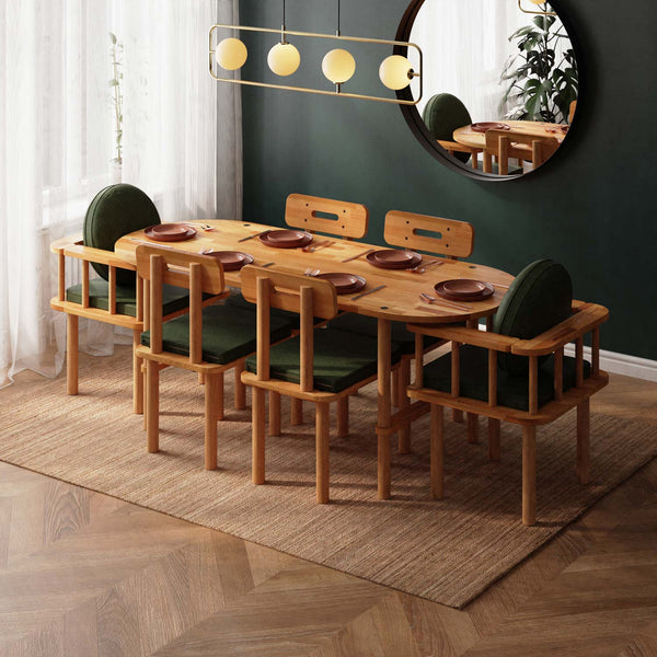 Agna Dining Table and Chair Set – 75" x 31" (190 x 78 cm)