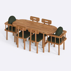 Agna Dining Table and Chair Set – 75" x 31" (190 x 78 cm)