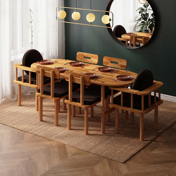 Agna Dining Table and Chair Set – 75" x 31" (190 x 78 cm)