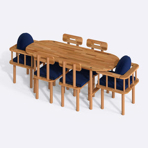 Agna Dining Table and Chair Set – 75" x 31" (190 x 78 cm)