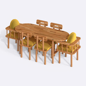 Agna Dining Table and Chair Set – 75" x 31" (190 x 78 cm)