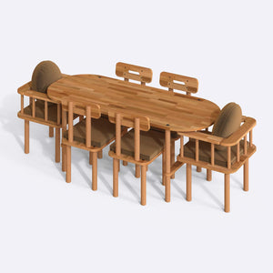 Agna Dining Table and Chair Set – 75" x 31" (190 x 78 cm)