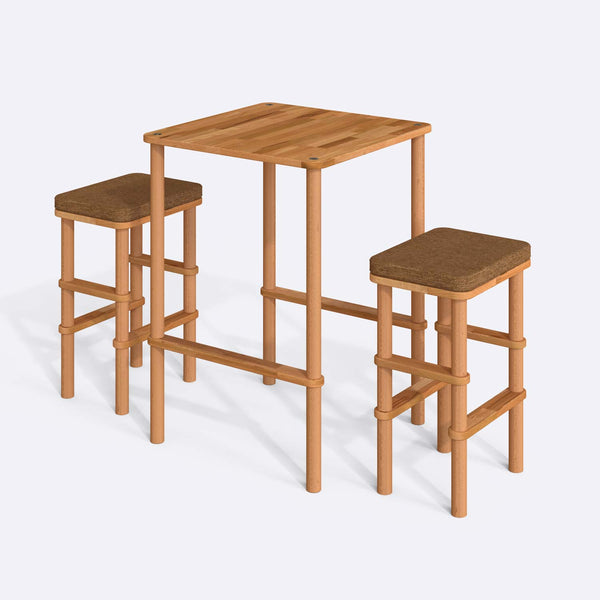 Gisa Bar Dining Table and Stool Set