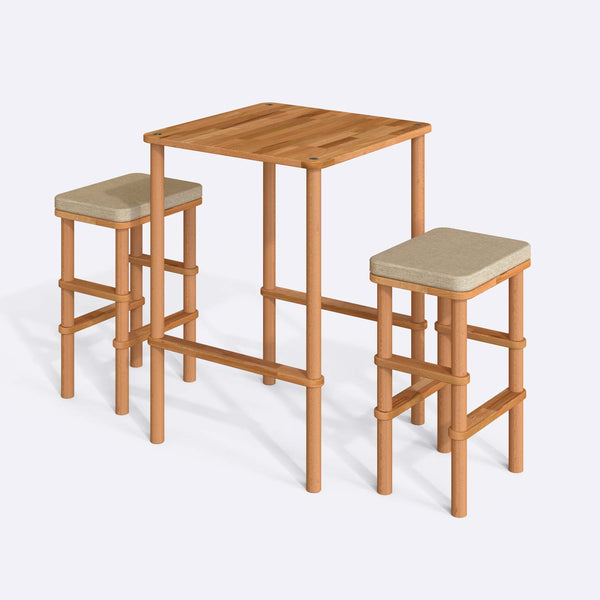 Gisa Bar Dining Table and Stool Set