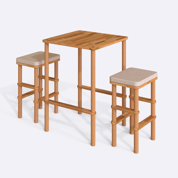 Gisa Bar Dining Table and Stool Set
