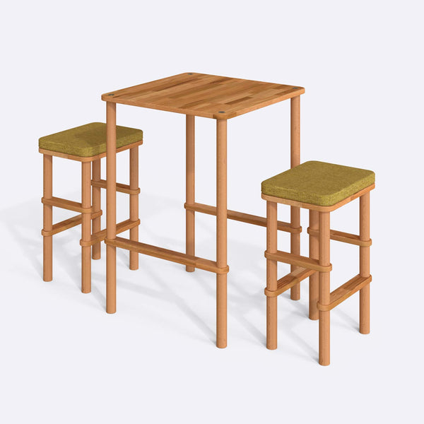 Gisa Bar Dining Table and Stool Set