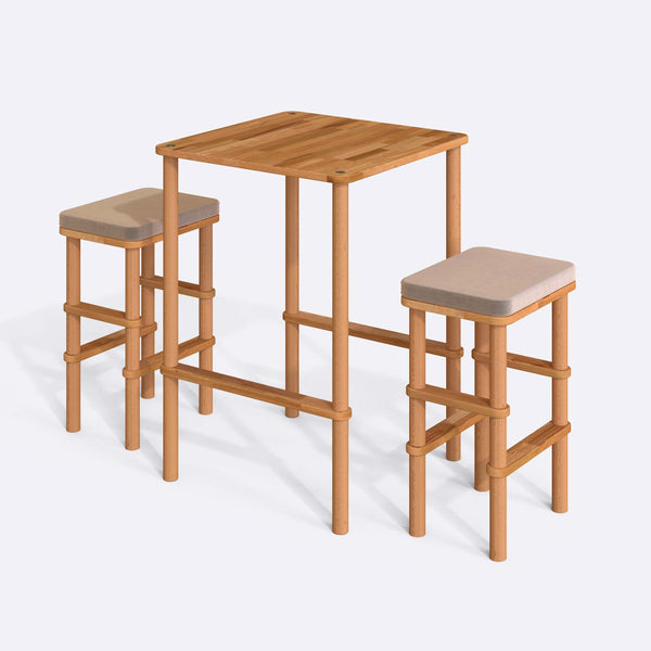 Gisa Bar Dining Table and Stool Set