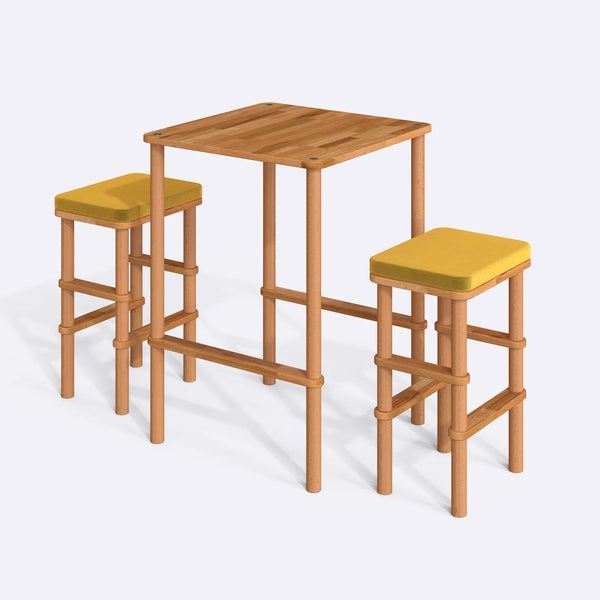 Gisa Bar Dining Table and Stool Set