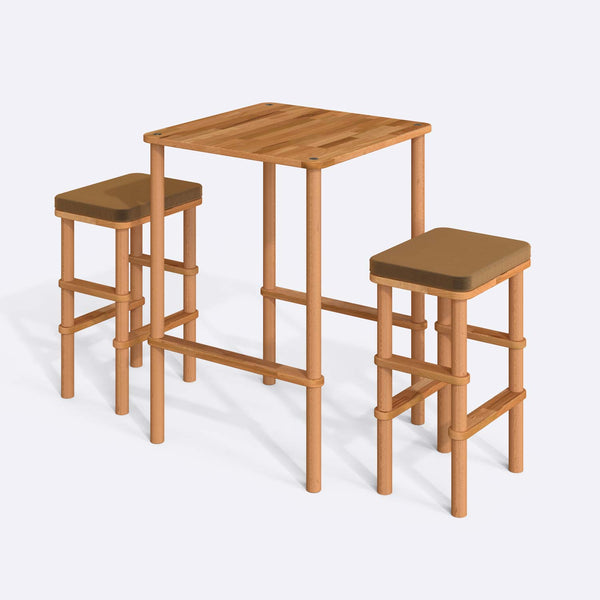 Gisa Bar Dining Table and Stool Set