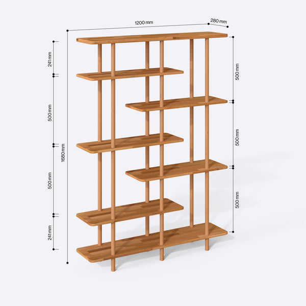 Goria 7 Bookcase – 47" x 11" (120 x 28 cm)