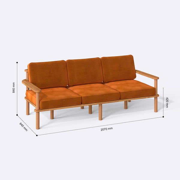 Bral Three Seat Sofa