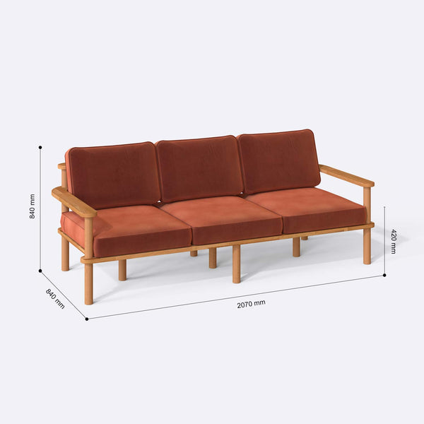 Bral Three Seat Sofa