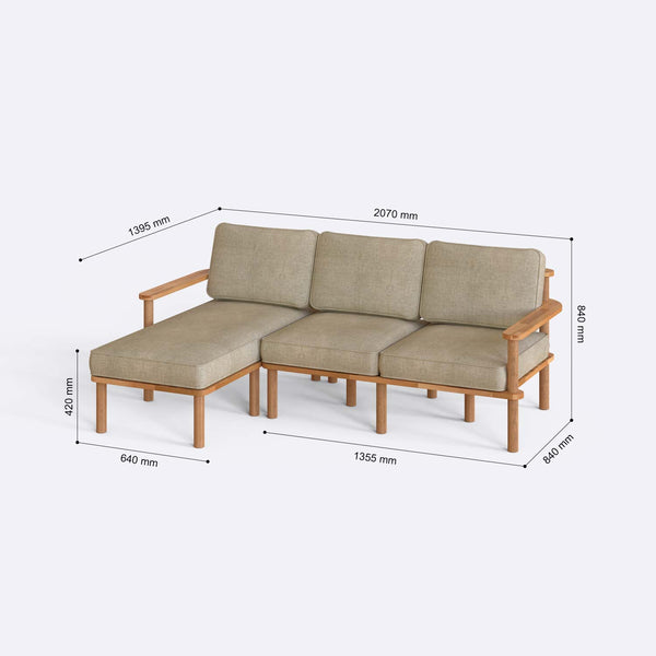 Bral Two Seat with Right Chaise