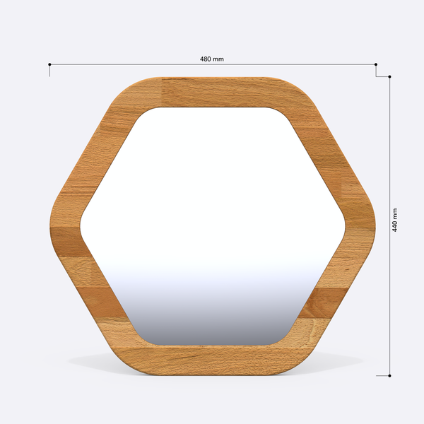 Lue Hexagon Mirror – 17" x 17" (44 x 44 cm)