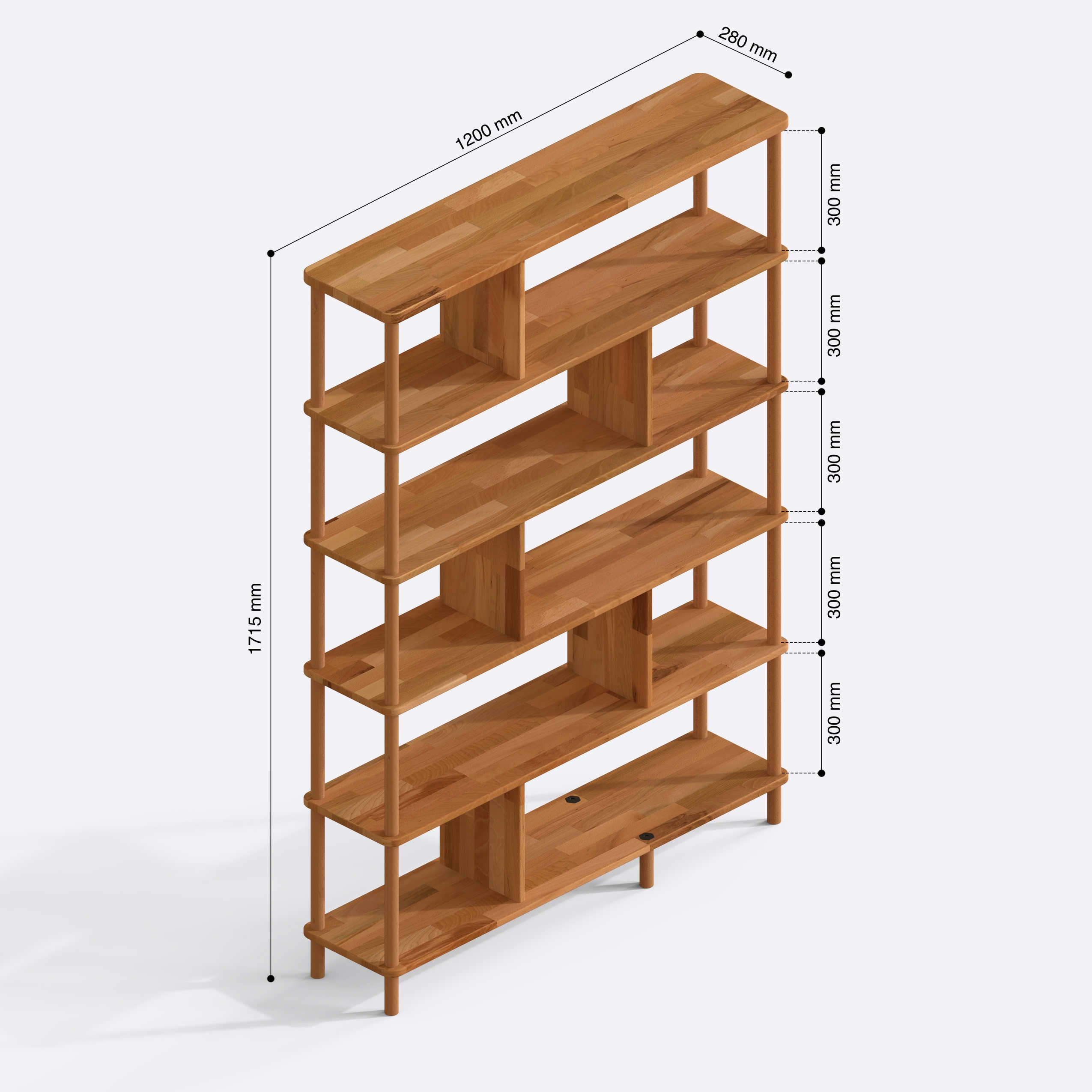 Bookcase dimensions view