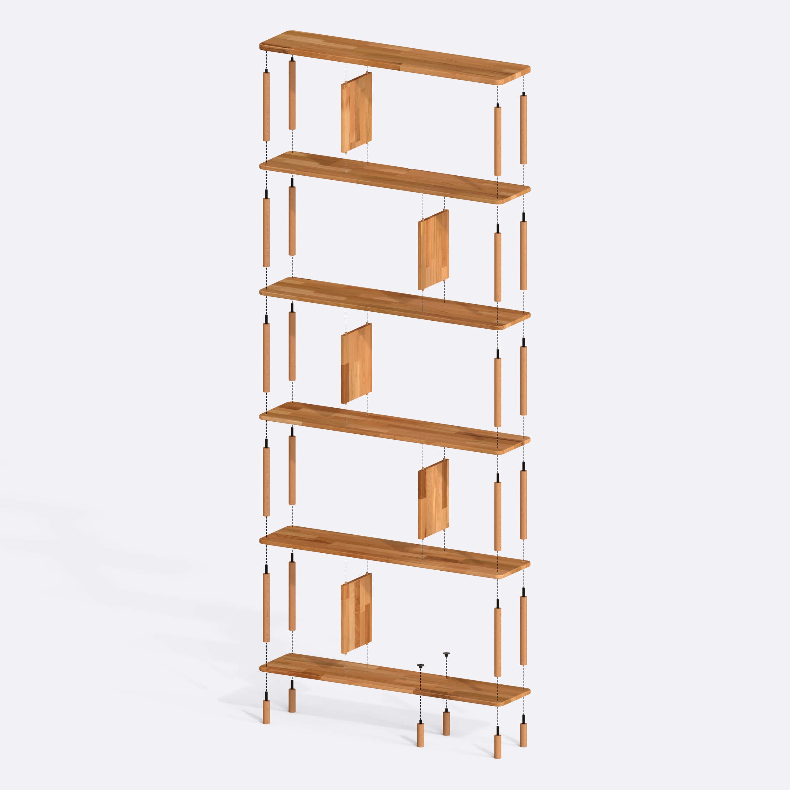 Bookcase disassembled construction view