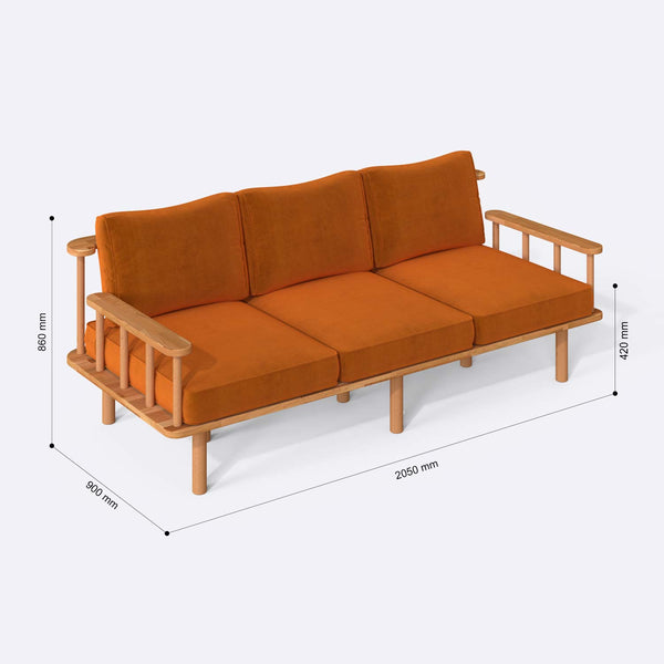 Lore Three Seat Sofa
