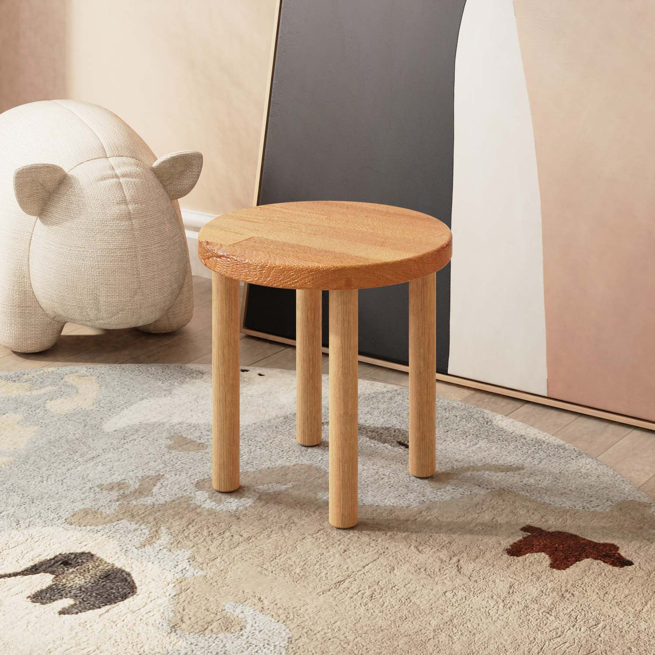 Neve Stools — a solid beech piece from the collection