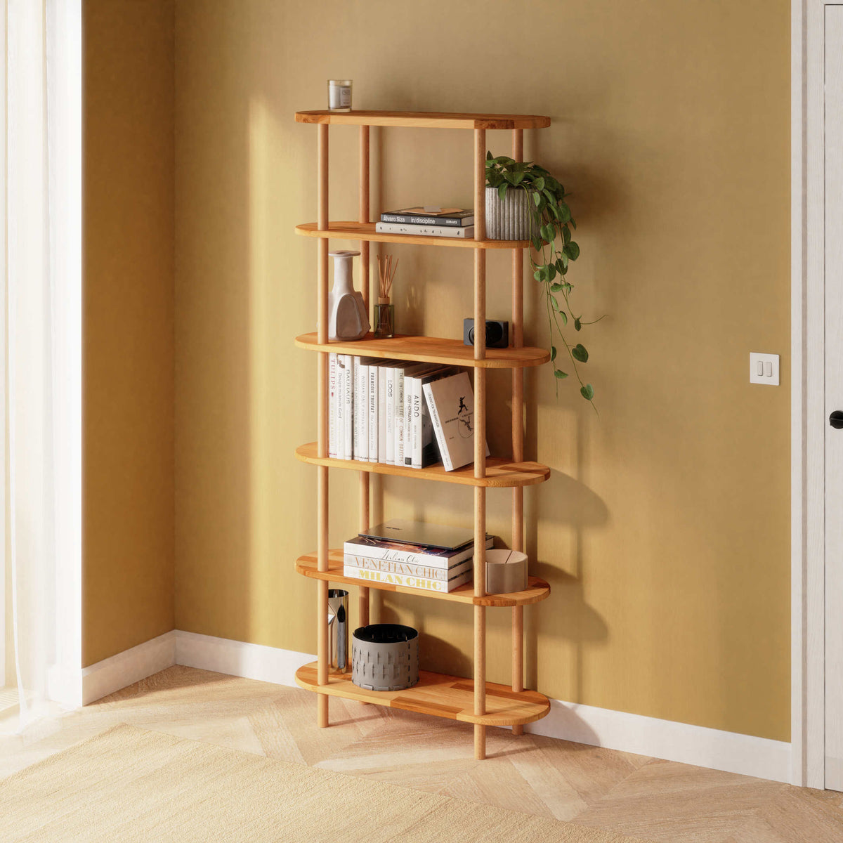Kaer Bookcases — a solid beech piece from the collection