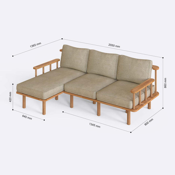 Lore Two Seat with Right Chaise