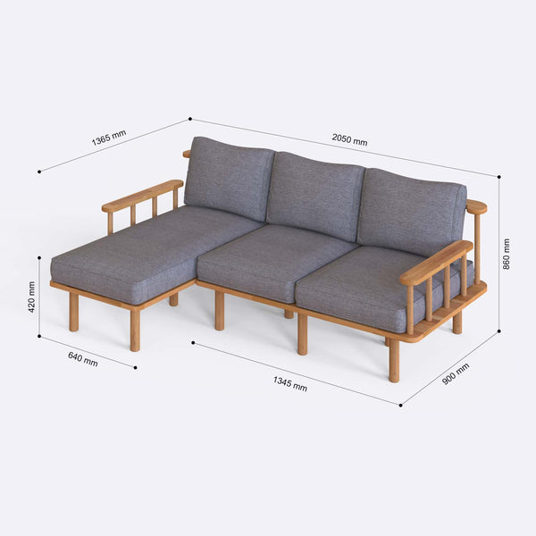 Lore Two Seat with Right Chaise