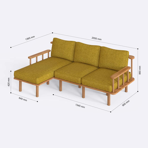 Lore Two Seat with Right Chaise