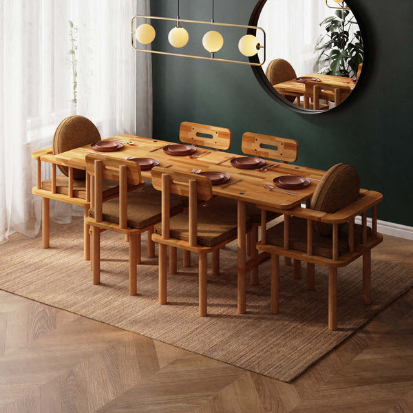 Lugh Dining Table and Chair Set – 75" x 31" (190 x 78 cm)