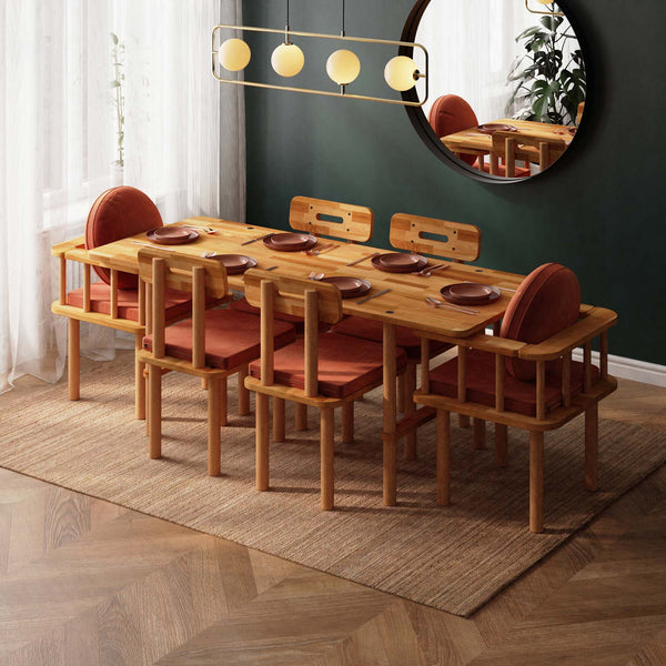 Lugh Dining Table and Chair Set – 75" x 31" (190 x 78 cm)